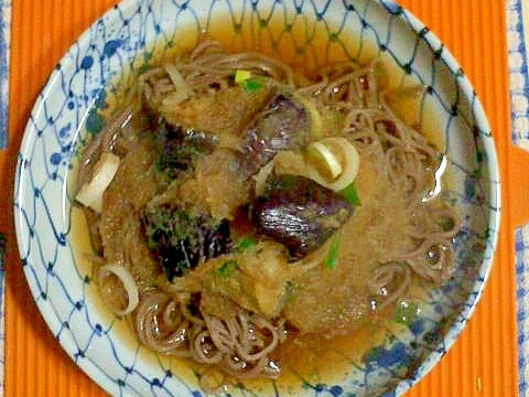 揚げナスと大根おろしのぶっかけ蕎麦♪